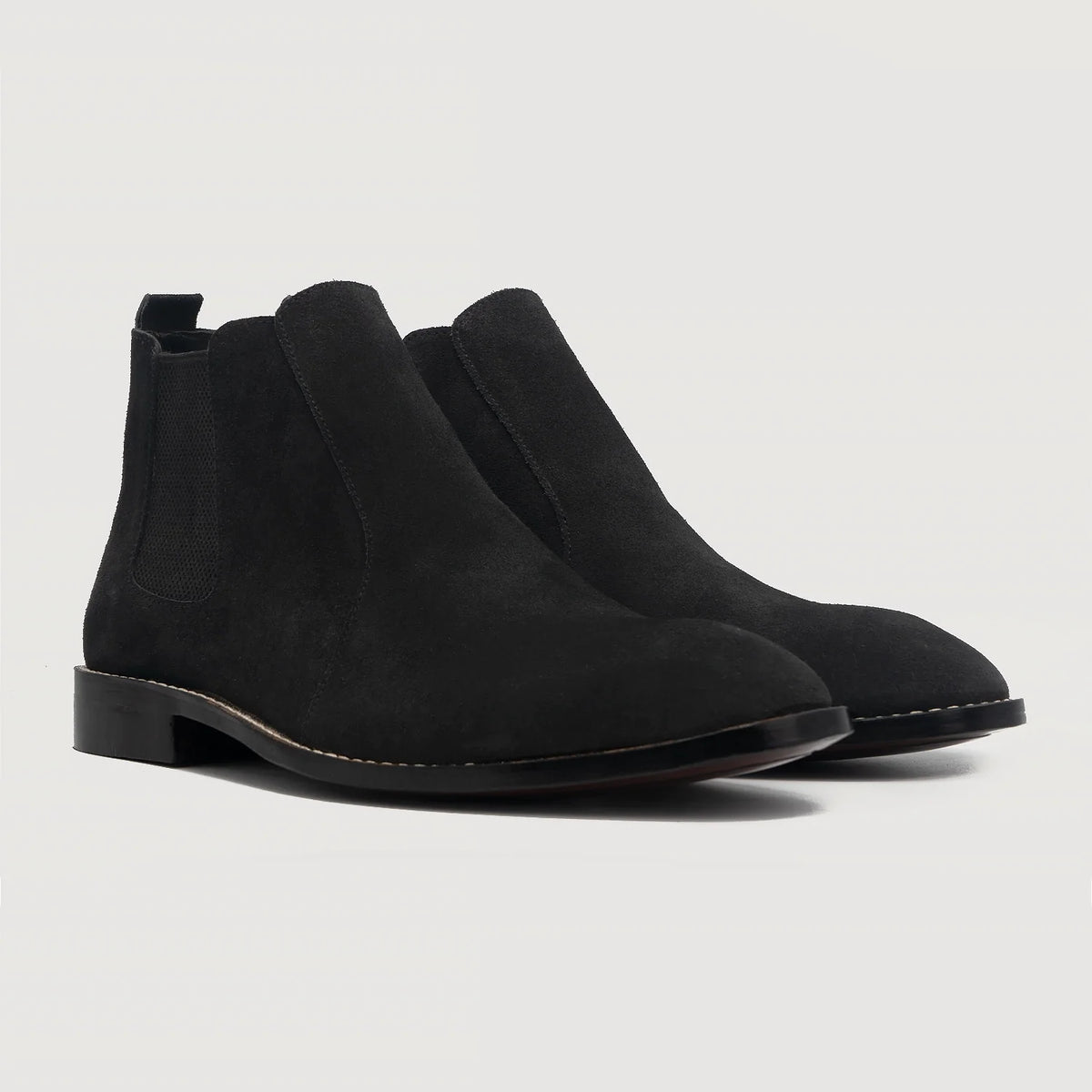 Clarkson Chelsea Черный Suede Кожаные ботинки для Мужчин For Men in Black Goatskin Suede - Вид сбоку | Купить в официальном онлайн-магазине