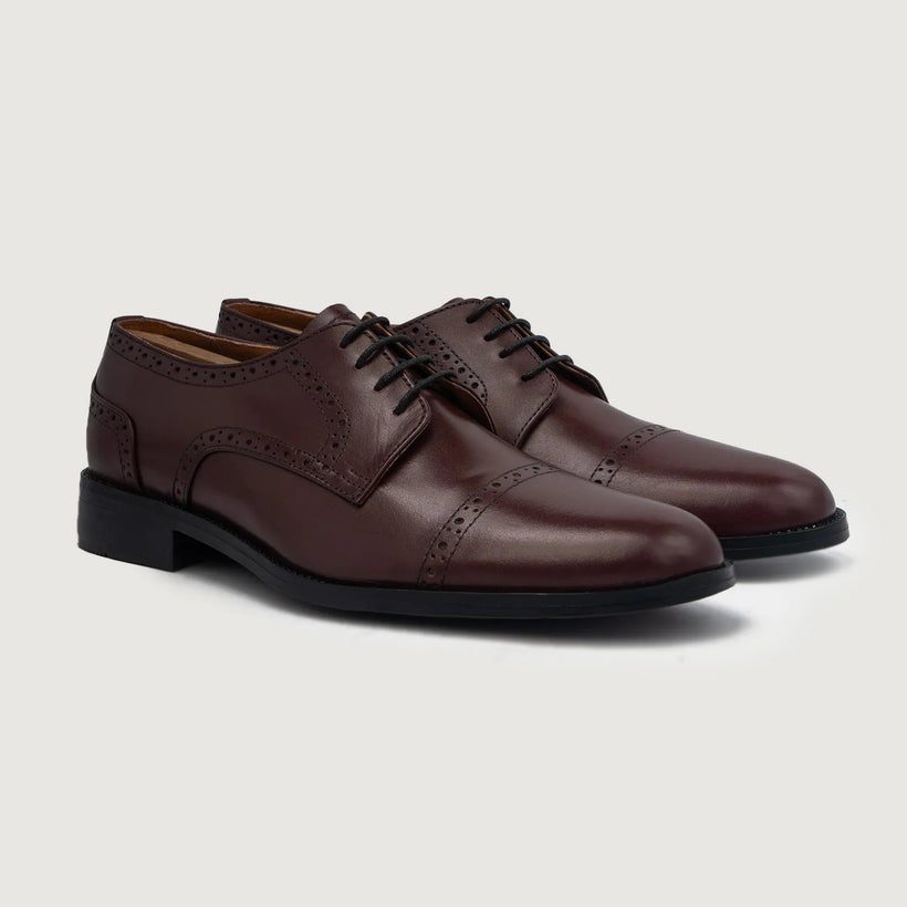Dirk Brogues Derby Бордовый Кожаная обувь для Мужчин