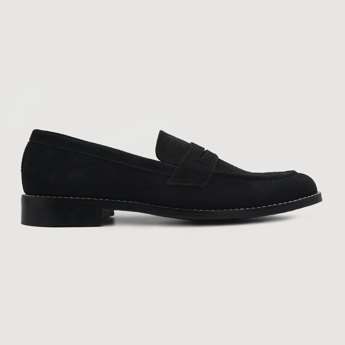 Black Goatskin Suede Leather Loafers - Рантовая конструкция Goodyear Welt и носок обуви