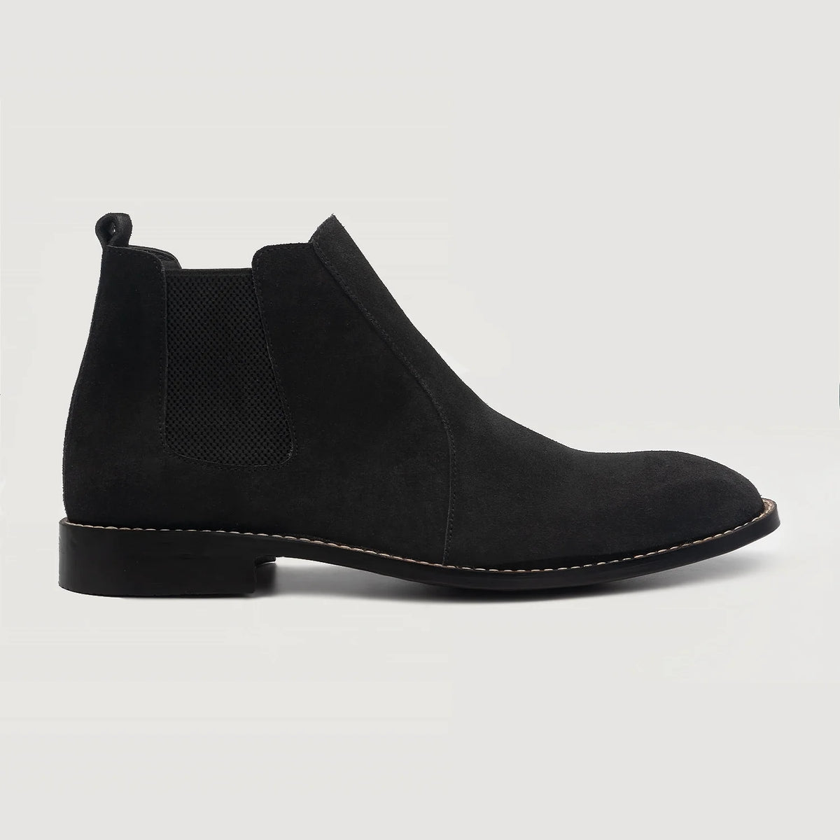 Black Goatskin Suede Leather Boots - Рантовая конструкция Goodyear Welt и носок обуви