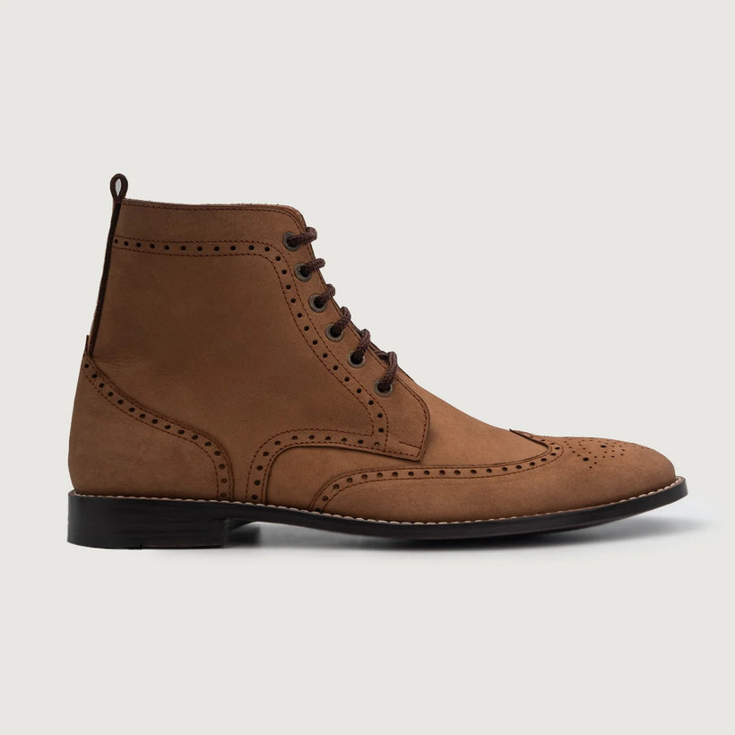 Duster Brogues Derby Коричневый Nubuck Кожаные ботинки для Мужчин