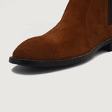 Authentic Goatskin Suede Grain Depth & Pull-Up Patina Texture Detail
