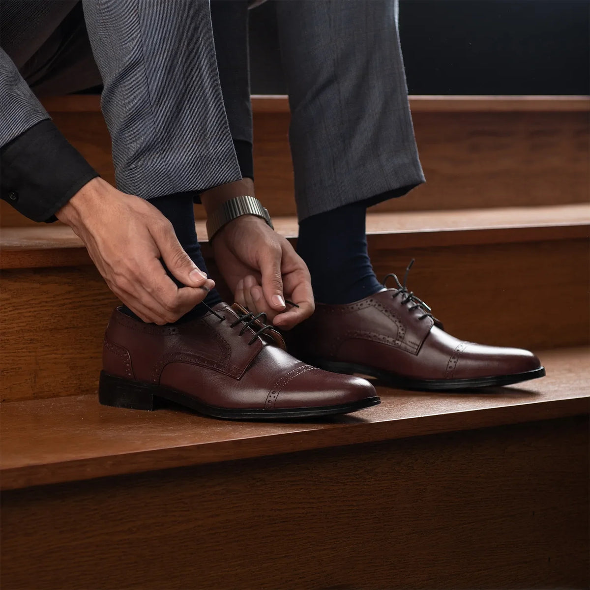 Orlaven Dirk Brogues Derby Бордовый Кожаная обувь для Мужчин footwear image 9