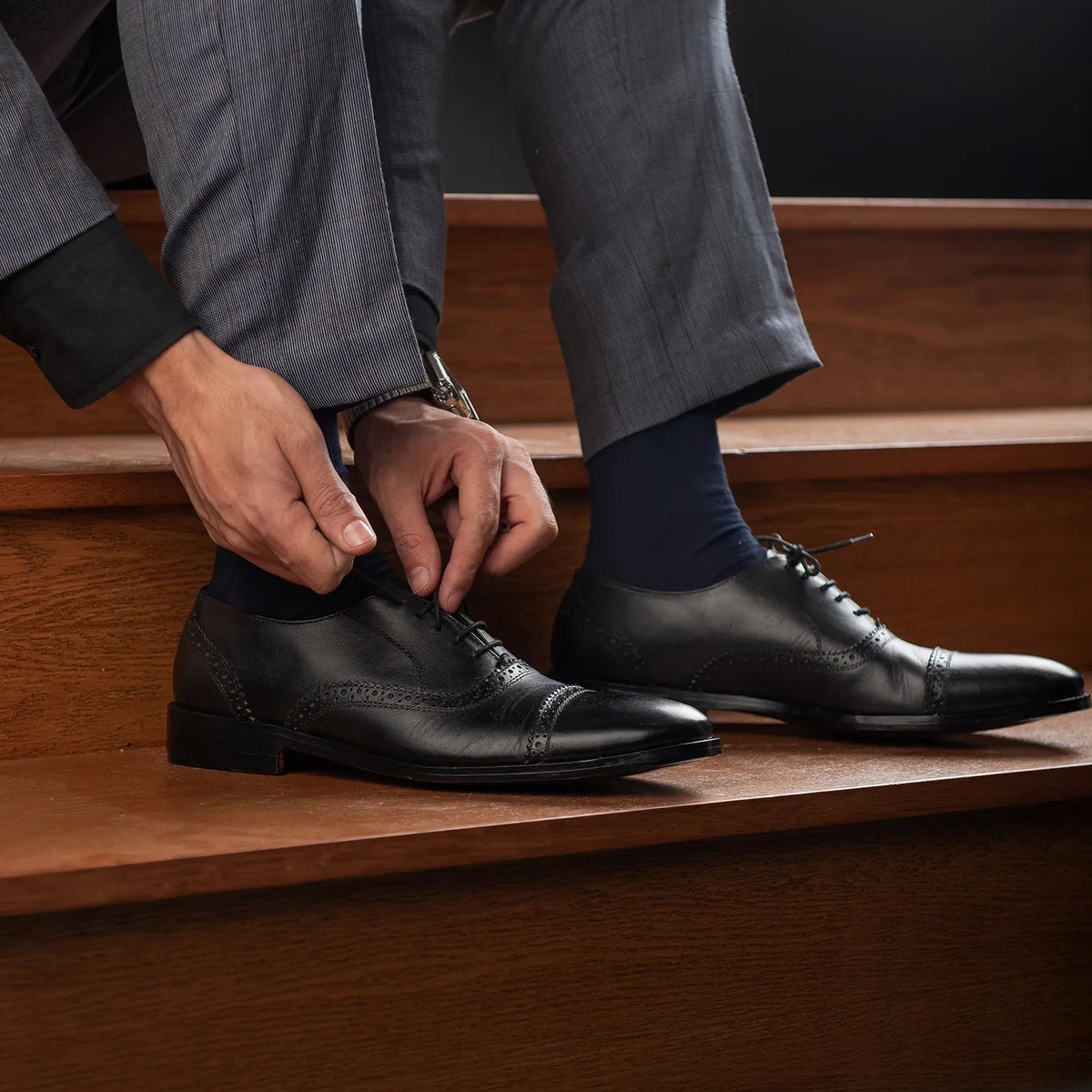 Orlaven Greyson Brogues Oxford Черный Кожаная обувь для Мужчин footwear image 9