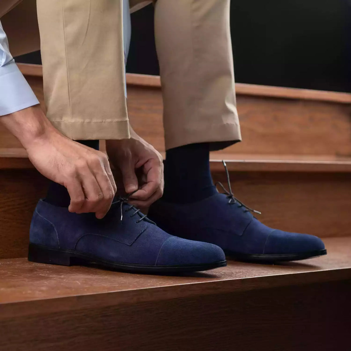 Orlaven Attorney Derby Midnight Синий Suede Кожаная обувь для Мужчин footwear image 10