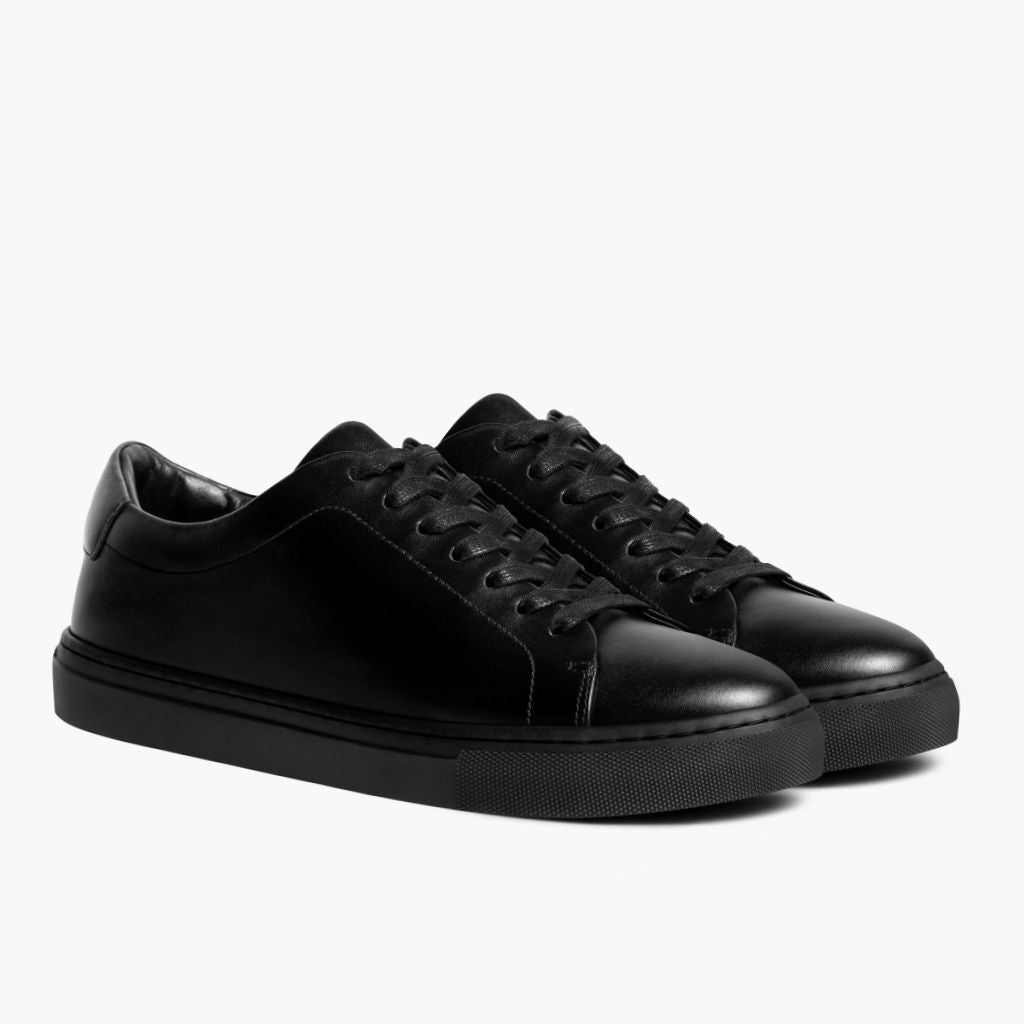 Encore Jet Black Leather Sneakers в натуральной черной яловой коже - Вид сбоку | Купить в официальном онлайн-магазине