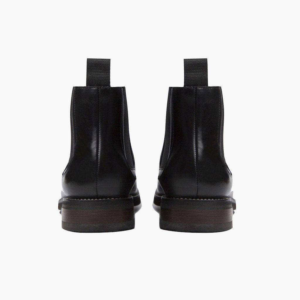 Duke Black Leather Boots - Reinforced Heel Counter & Precision Double-Row Stitching Detail