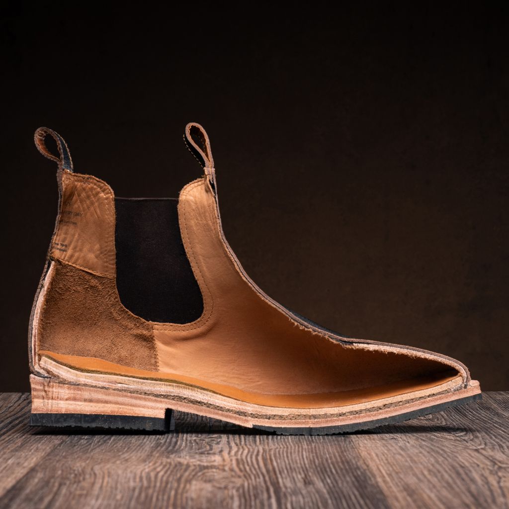 High-Traction Rubber Outsole & Lug Tread Pattern on Journeyman Snuff Reverse Кожаные ботинки для Мужчин