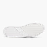 High-Traction Rubber Outsole & Lug Tread Pattern on Premier Low Top White Leather Sneakers For Men