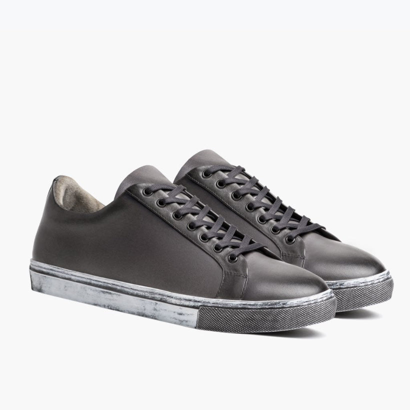Premier Low Top Distressed Grey Leather Sneakers мужская