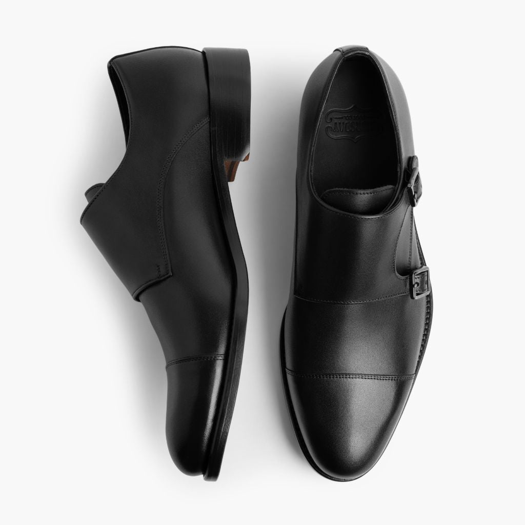 Saint Черный Кожаные лоферы для Мужчин For Men - Усиленный задник и точная двойная строчка