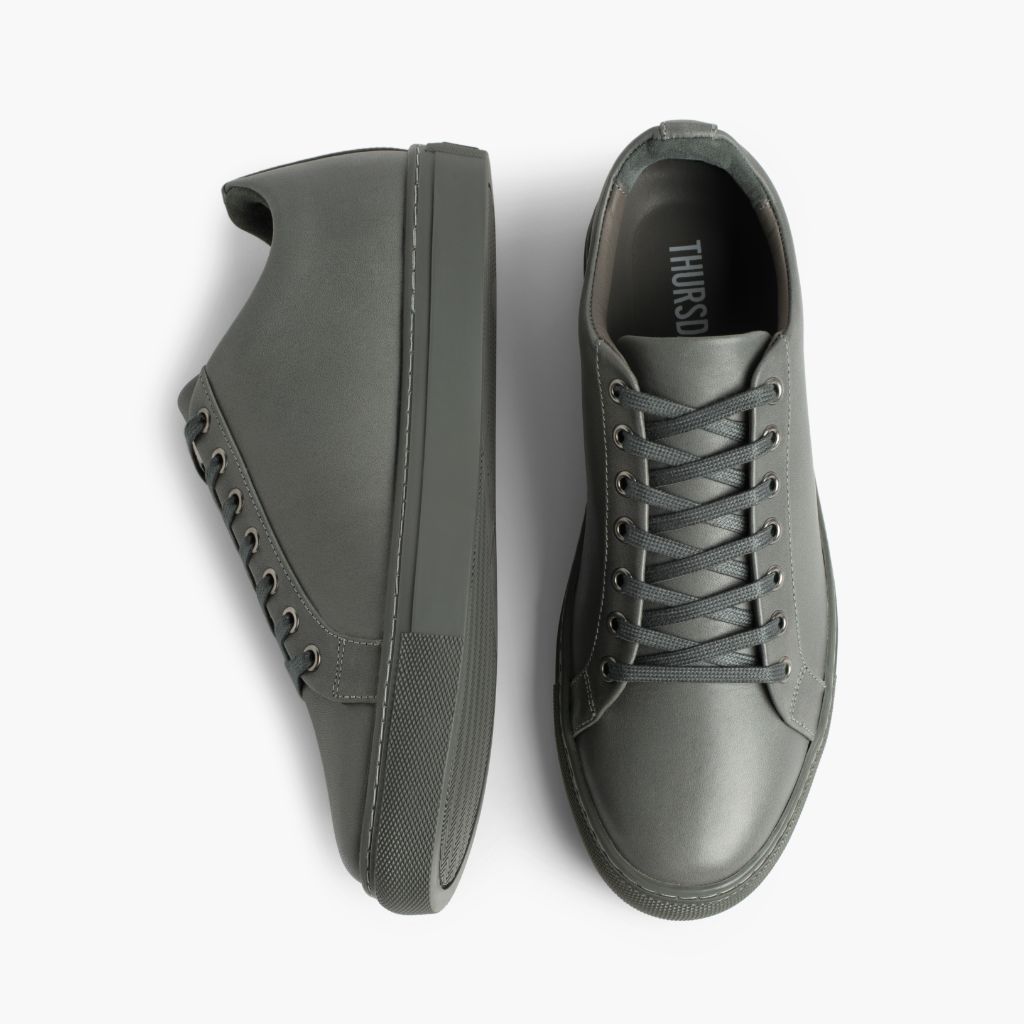 Premier Low Top Grey Кожаные кеды для Мужчин For Men - Усиленный задник и точная двойная строчка