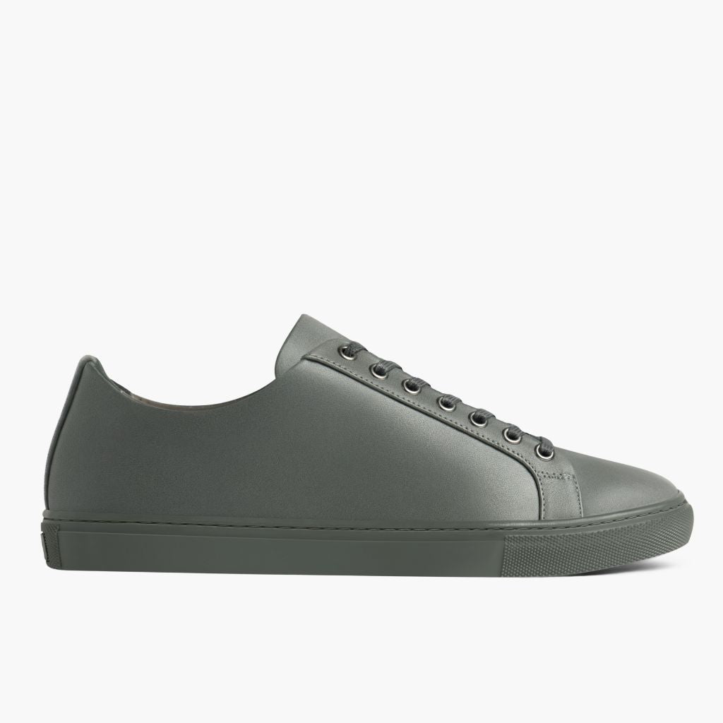 Grey Full-Grain leather Sneakers - Рантовая конструкция Goodyear Welt и носок обуви