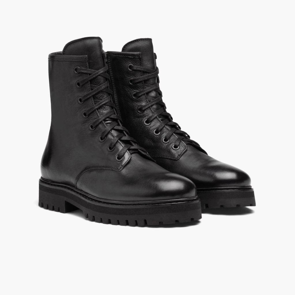 Black Full-Grain leather Boots - Рантовая конструкция Goodyear Welt и носок обуви