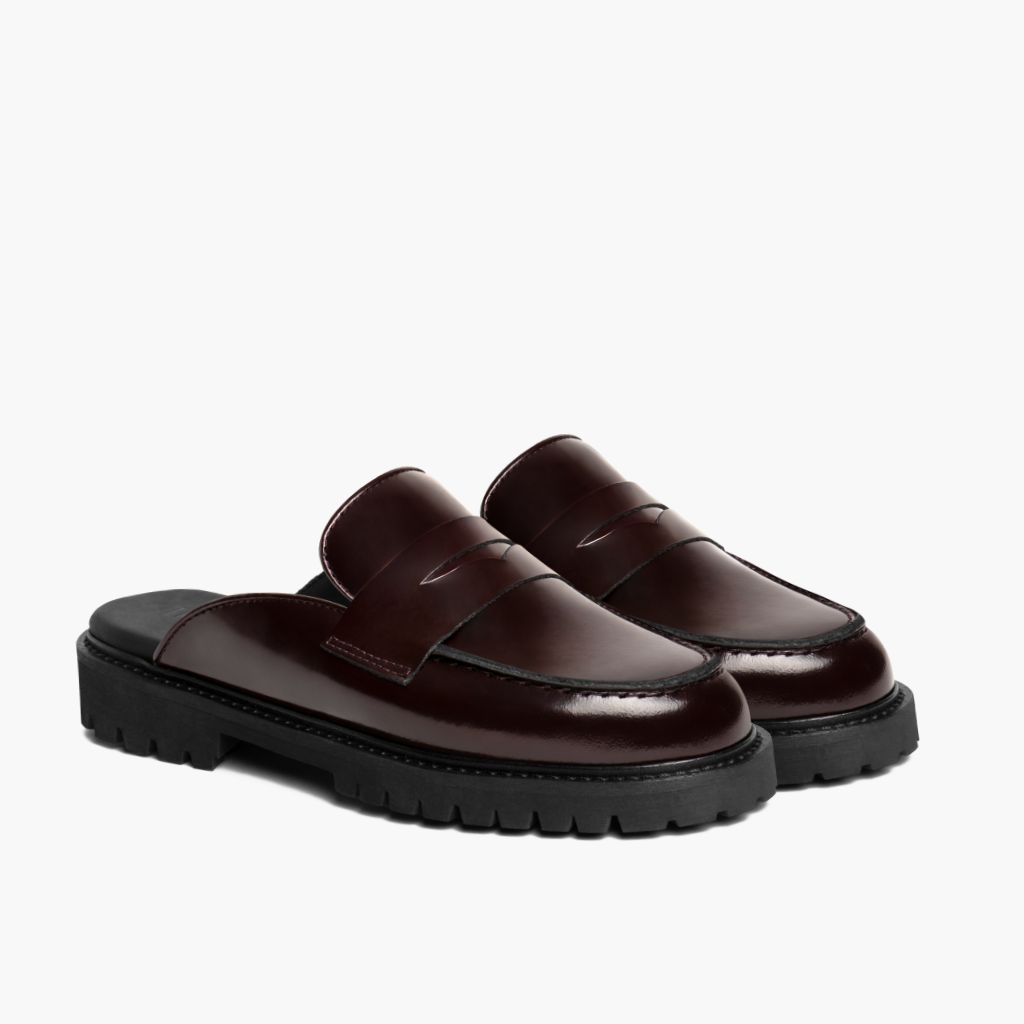 Penny Mule Бургунди Кожаные ботинки для Женщин in Burgundy Full-Grain Leather - Вид сбоку | Купить в официальном онлайн-магазине