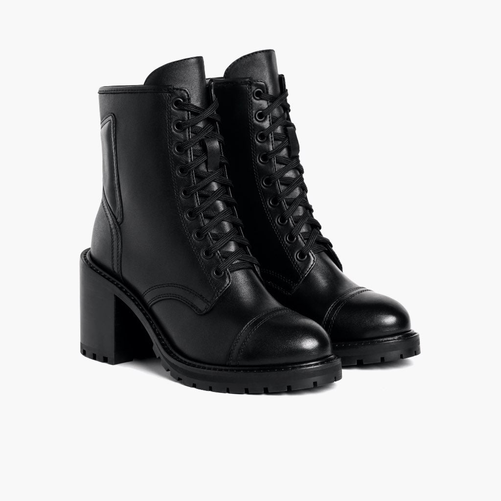 Black Full-Grain leather Boots - Рантовая конструкция Goodyear Welt и носок обуви