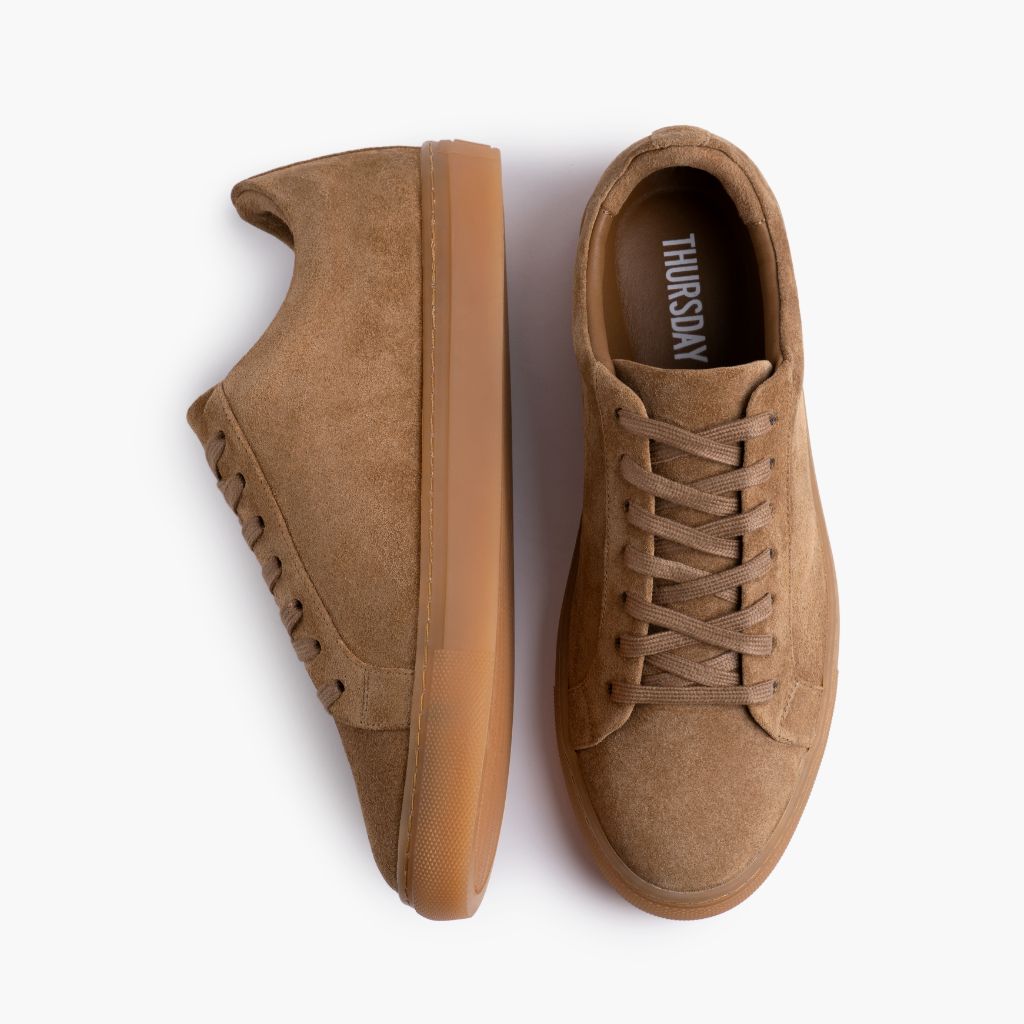 Premier Low Top Camel Кожаные кеды для Женщин - Усиленный задник и точная двойная строчка