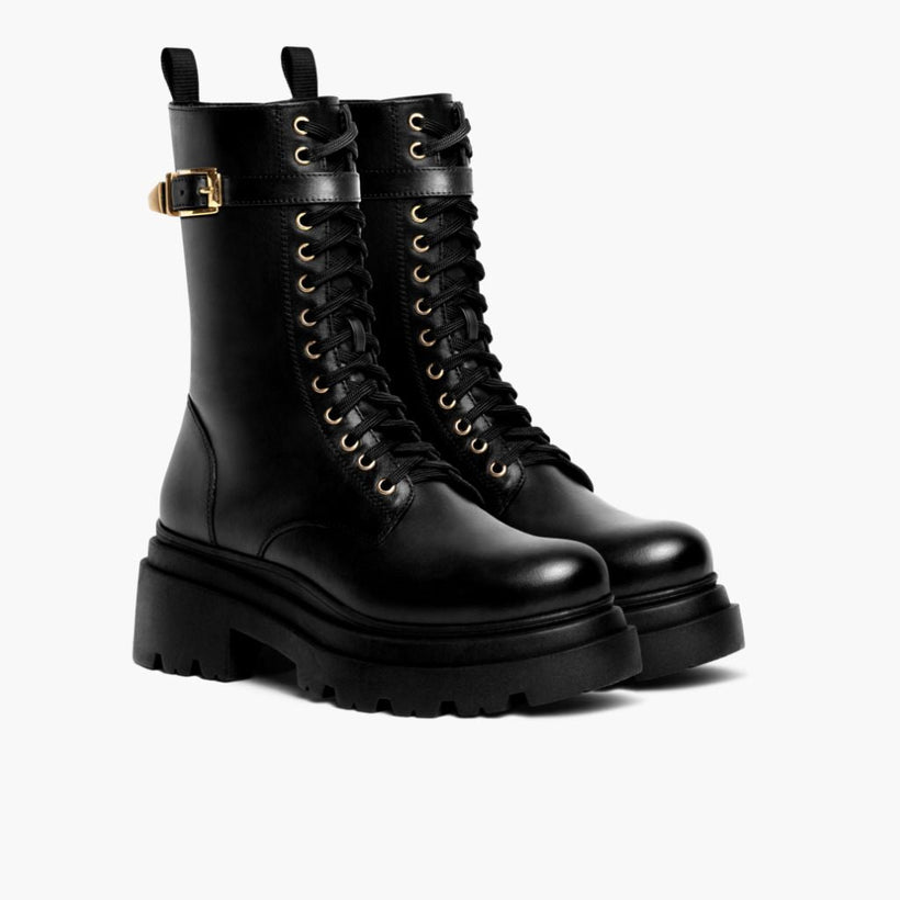 Fatale Черная & Gold Leather Boots женская