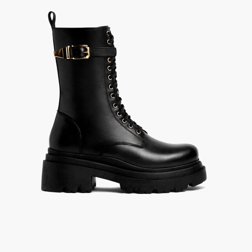 Fatale Черная & Gold Leather Boots женская