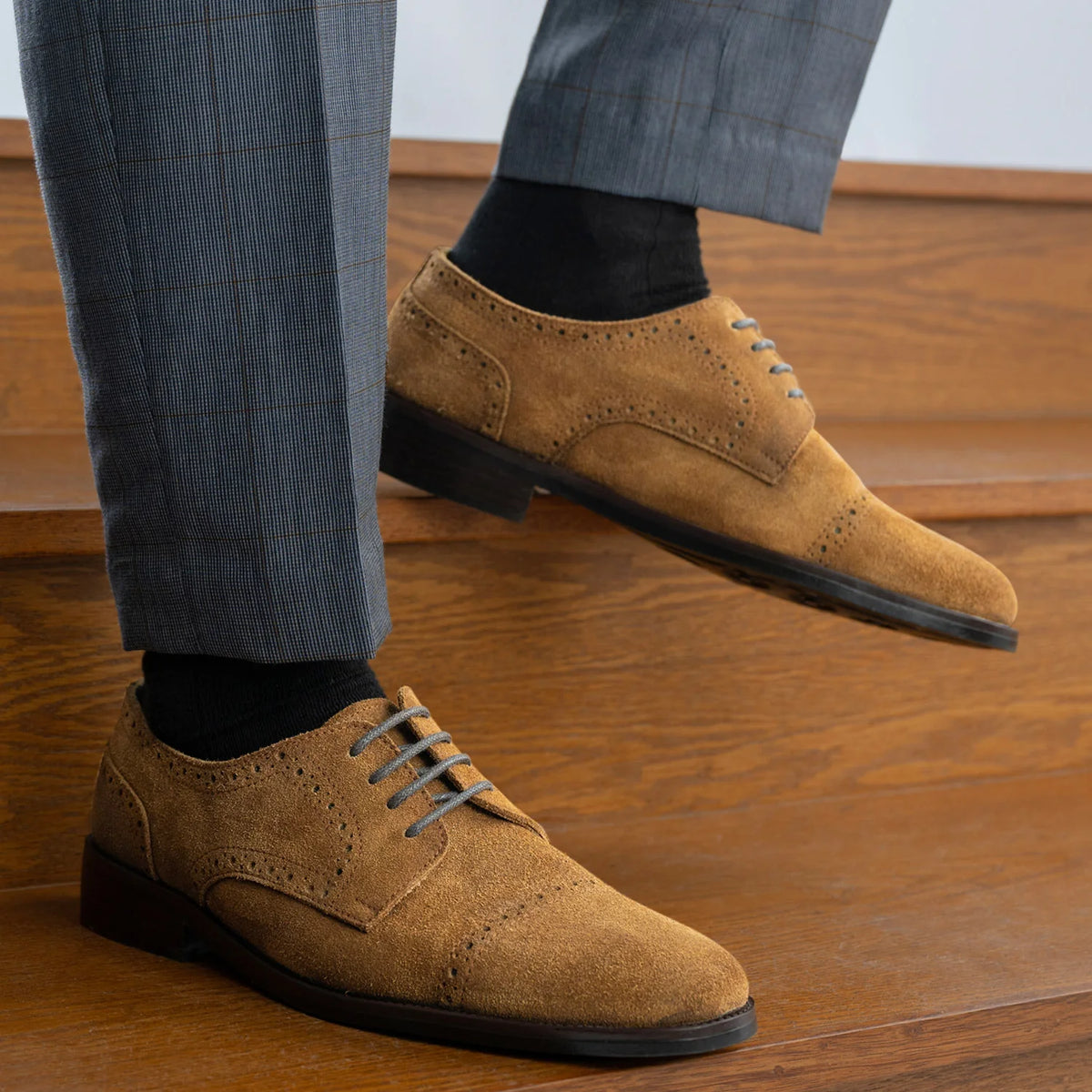 Orlaven Dirk Brogues Derby Коричневый Suede Кожаная обувь - StudGuard для Мужчин footwear image 9