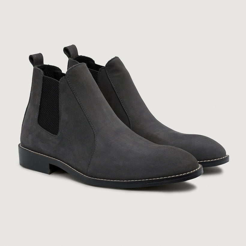 Clarkson Chelsea Grey Nubuck Кожаные ботинки - StudGuard для Мужчин