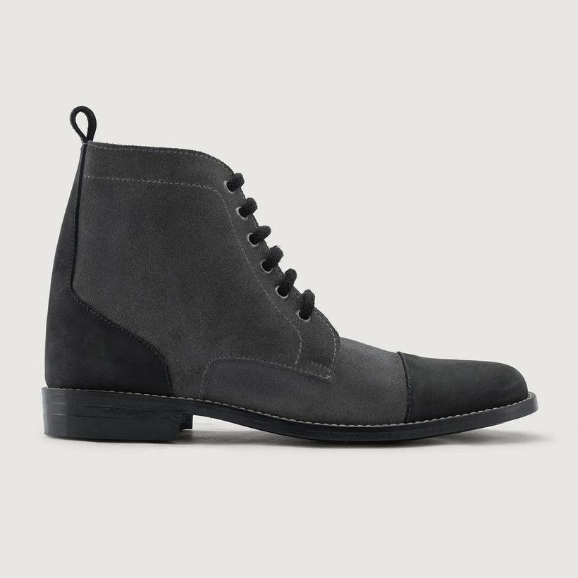 Knight Derby Grey & Черный Кожаные ботинки - StudGuard для Мужчин