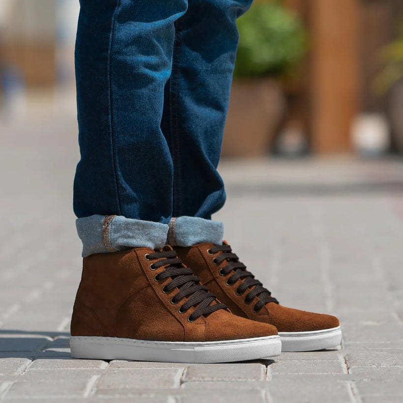 Marty High Top Коричневый Suede Кожаные кеды для Мужчин
