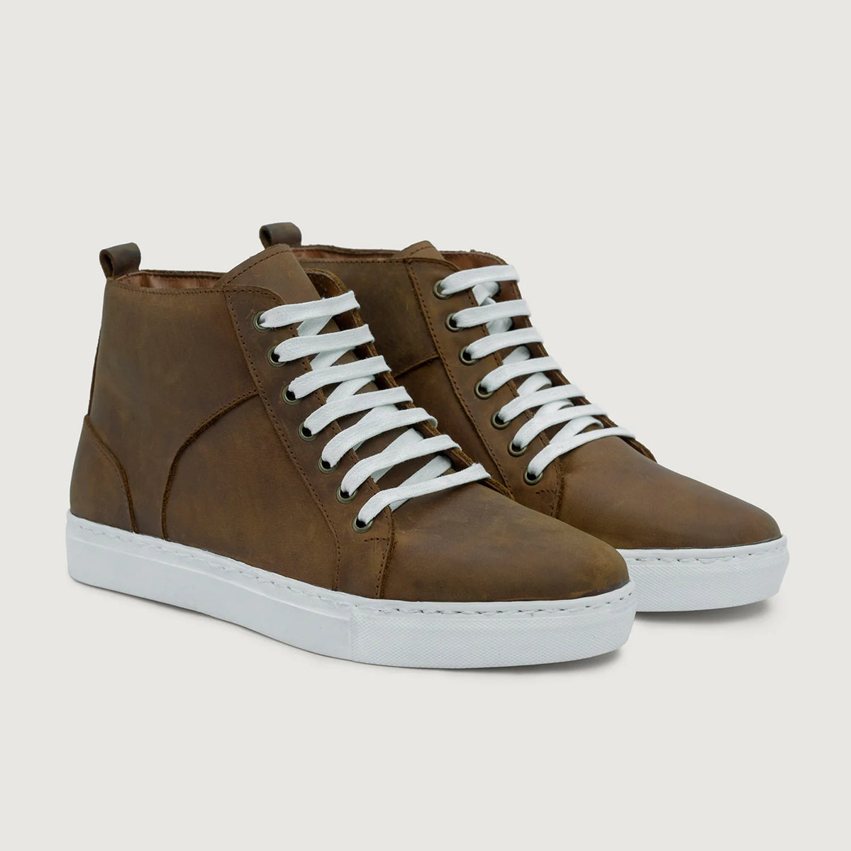 Marty High Top Burnt Copper Pullup Кожаные кеды для Мужчин For Men in Burnt Copper Full-Grain Leather - Вид сбоку | Купить в официальном онлайн-магазине