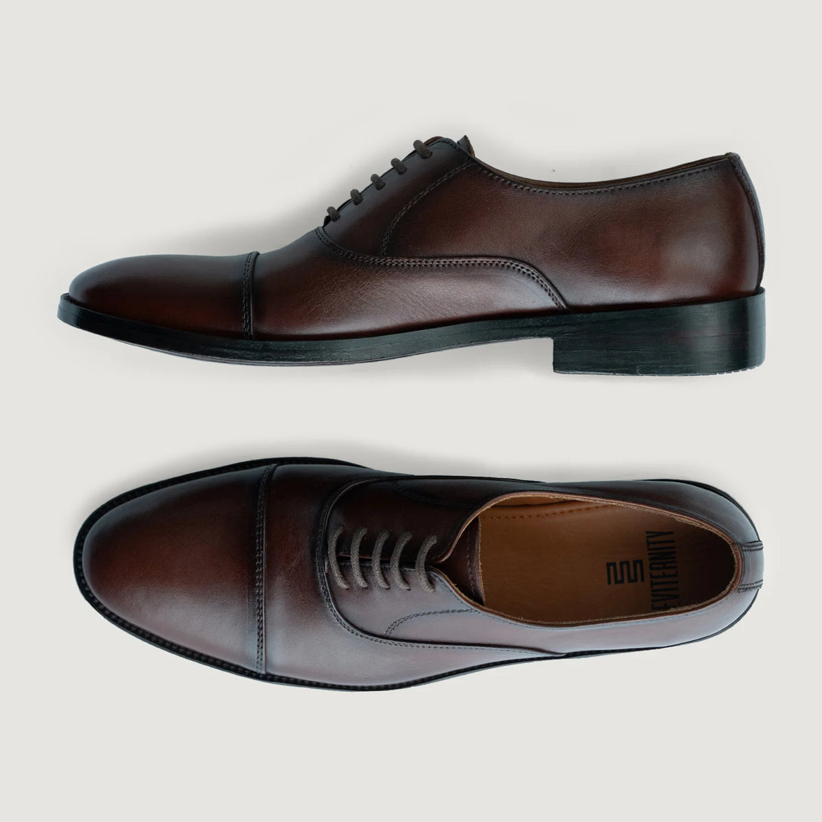 Professor Oxford Burnished Коричневый Кожаная обувь для Мужчин For Men - Усиленный задник и точная двойная строчка