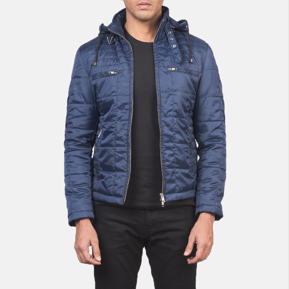 
Alps Quilted Blue Windbreaker Jacket in Blue Nylon - Вид спереди и приталенный силуэт | Купить в официальном онлайн-магазине