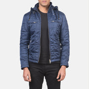
Alps Quilted Blue Windbreaker Jacket in Blue Nylon - Вид спереди и приталенный силуэт | Купить в официальном онлайн-магазине