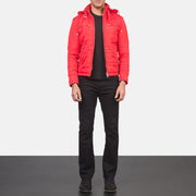Alps Quilted Red Windbreaker Jacket - Вид сбоку с анатомическим кроем рукава