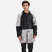 
Artistry Черный Dye Кожаное пальто для Мужчин in Black & White Sheepskin Dip &Amp; Dye - Вид спереди и приталенный силуэт | Купить в официальном онлайн-магазине