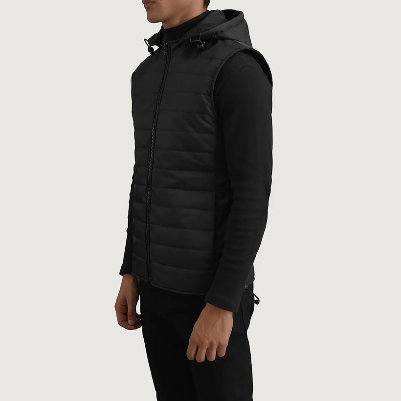 Carlo Черная Hooded Puffer Vest мужская
