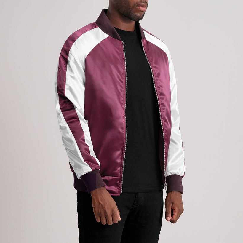 Clarke Бордовый Varsity Кожаная куртка для Мужчин