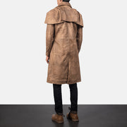 Classic Коричневая Leather Duster мужская - Вид сбоку с анатомическим кроем рукава
