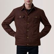 
Authentic Waxed Cotton Canvas Grain Texture & Heavy-Duty Seam Stitching Detail