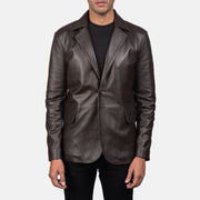 
Daron Коричневый Кожаный пиджак для Мужчин in Brown Sheepskin Leather - Вид спереди и приталенный силуэт | Купить в официальном онлайн-магазине
