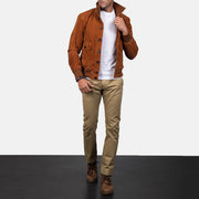 Eaton Leather Bomber Jacket – alternate product view 4