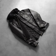 
Мастерство обработки подола и швов на Highschool Black Leather Jacket