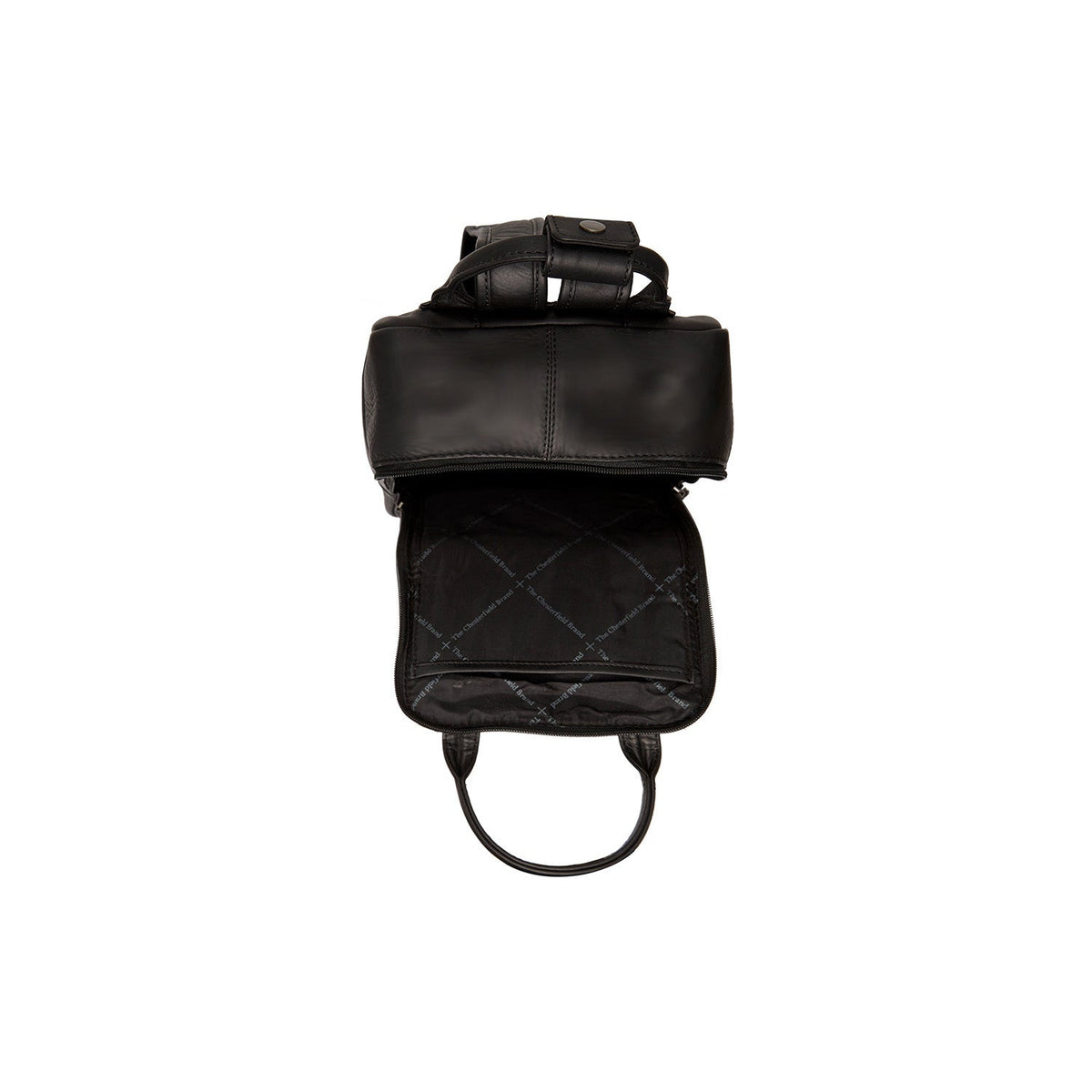 Solid Antique Brass Hardware &amp; Heavy-Duty Dual Zipper Detail on Bellary Full-Grain Leather Backpack