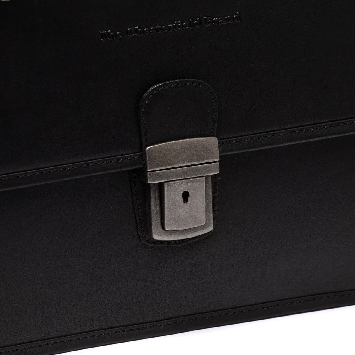 
Classic 100% Full-Grain leather Briefcase - Вид сзади с усиленными кожаными ремнями и прострочкой