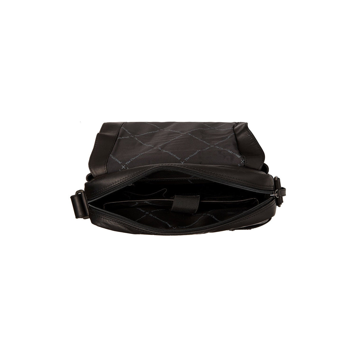 Solid Antique Brass Hardware &amp; Heavy-Duty Dual Zipper Detail on Raphael Full-Grain Leather Crossbody Bag