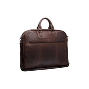 Leather Garment Bag Josh in Classic 100% Full-Grain Leather - Front Profile View &amp; Tailored Silhouette | Buy Online