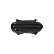 Close-Up Detail of Classic Collar &amp; Heavy-Duty Zipper Hardware on Fenja Full-Grain Leather Handbag