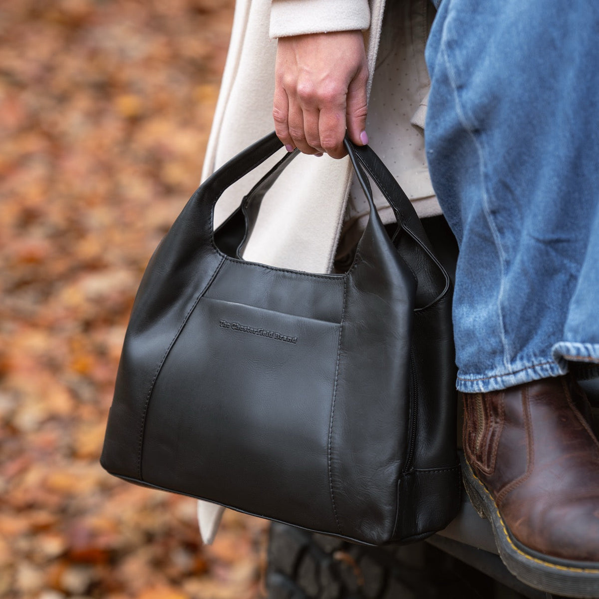 Classic 100% Full-Grain leather Goods - Back View Showing Tailored Shoulder Fit & Clean Hemline
