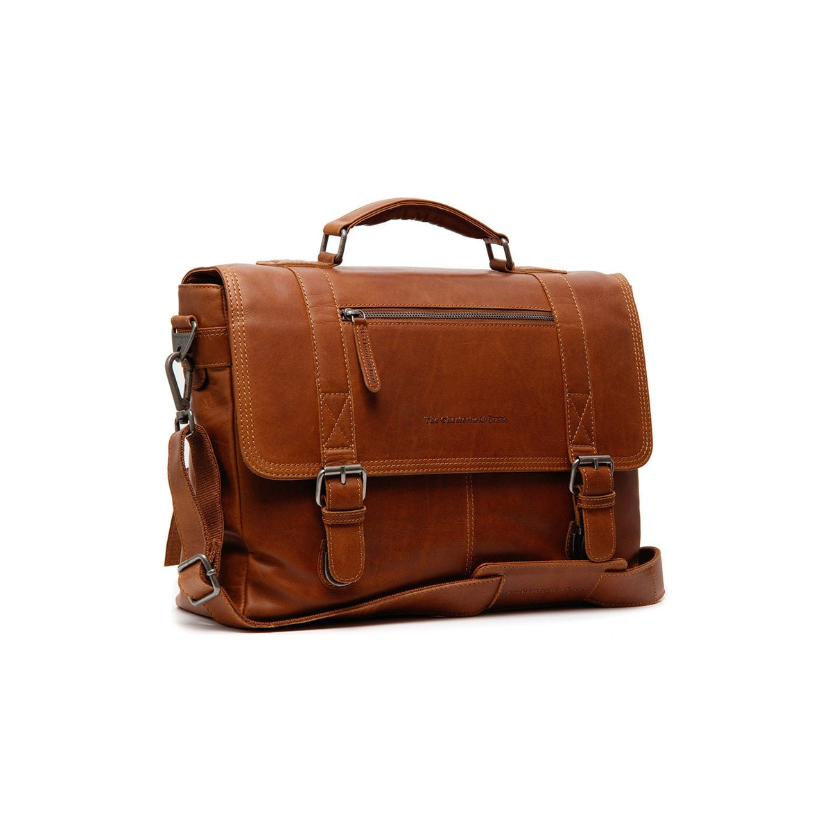 Imperia Full-Grain Leather Laptop Bag из классической 100% цельнозерновой кожи - Full Exterior Вид спереди и приталенный силуэт | Купить в официальном онлайн-магазине