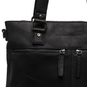Solid Antique Brass Hardware &amp; Heavy-Duty Dual Zipper Detail on Rome Full-Grain Leather Shopper