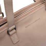 Marvos Full-Grain Leather Shoulder Bag - Structured Side Profile Showing Gusset Depth &amp; Expansion Capacity
