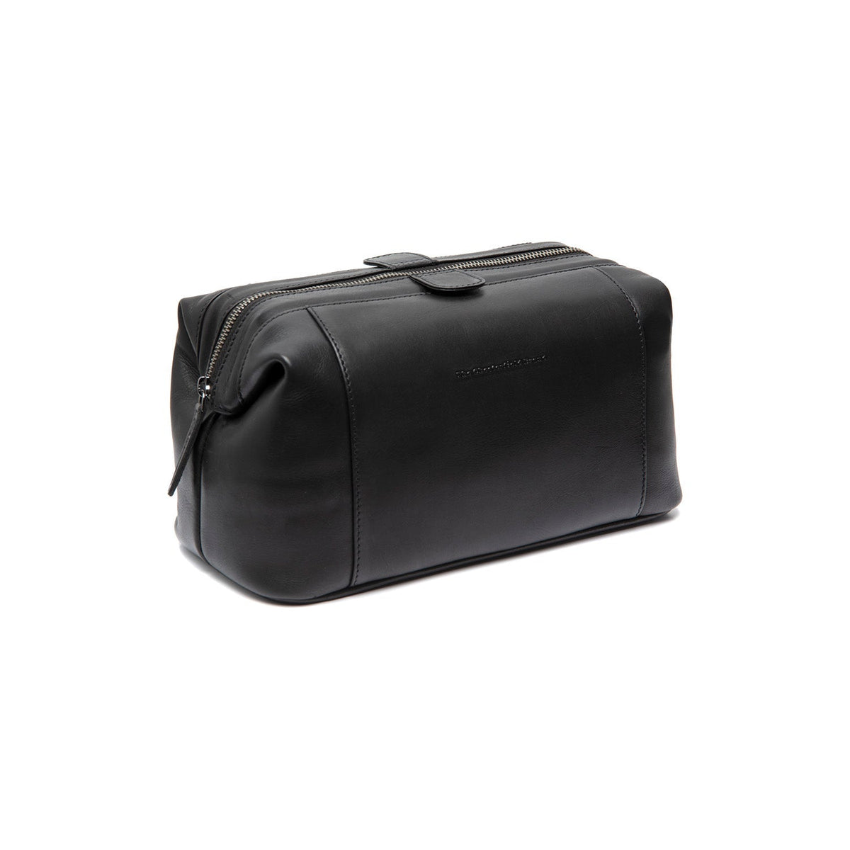 Biassa Full-Grain Leather Toiletry Bag in Classic 100% Full-Grain Leather - Front Profile View &amp; Tailored Silhouette | Buy Online
